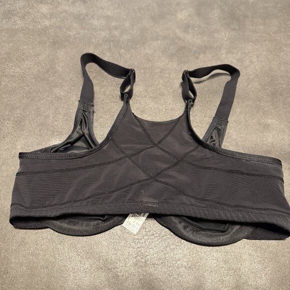 Glamorise Bra Black Women's Plus Size Wonderwire Posture Back Underwire Size 34D - Picture 5 of 6